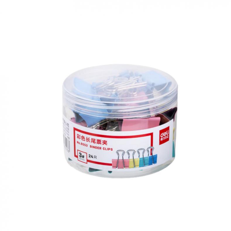 得力（deli） 8553 彩色长尾票夹 32mm 24只/筒 （单位：筒）