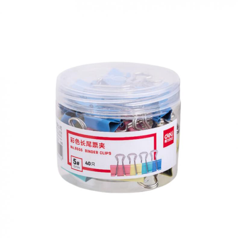 得力（deli） 8555 彩色长尾票夹 19mm 40只/筒 （单位：筒）