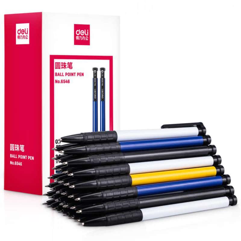 得力(deli) 6546 圆珠笔 0.7mm子弹头 蓝/笔壳黄