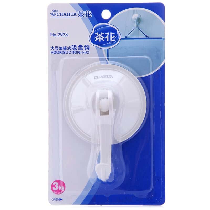 茶花（CHAHUA） 2928 大号吸盘式挂钩 10.5*7.6cm （单位：只） 白色