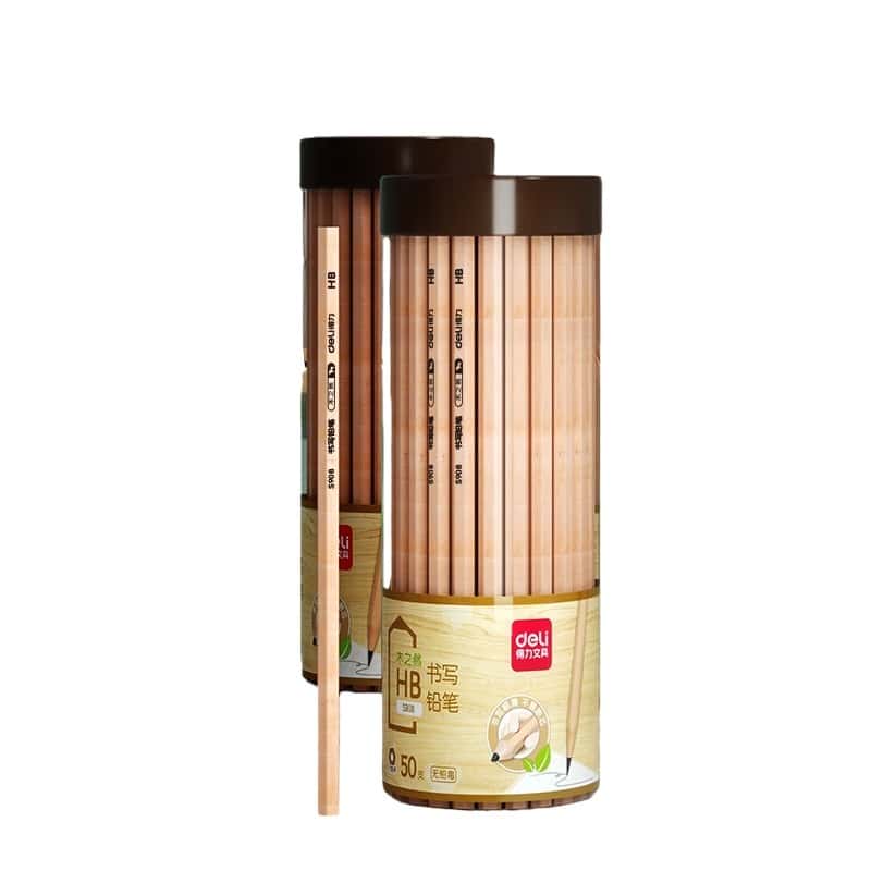 得力（deli） s908 HB思达原木铅笔 六角杆 50支/桶（单位：桶） 原木色