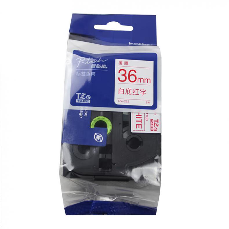  TZe-262 标签机色带 36mm （单位：盒） 白底红字 