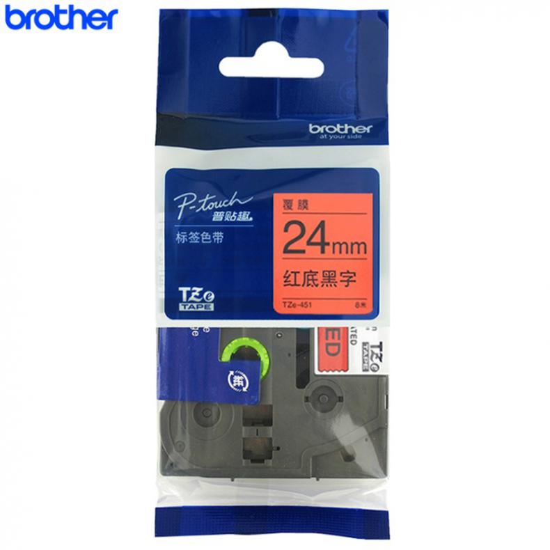 兄弟（brother） TZe-451 标签机色带 24mm （单位：只） 红底/黑字