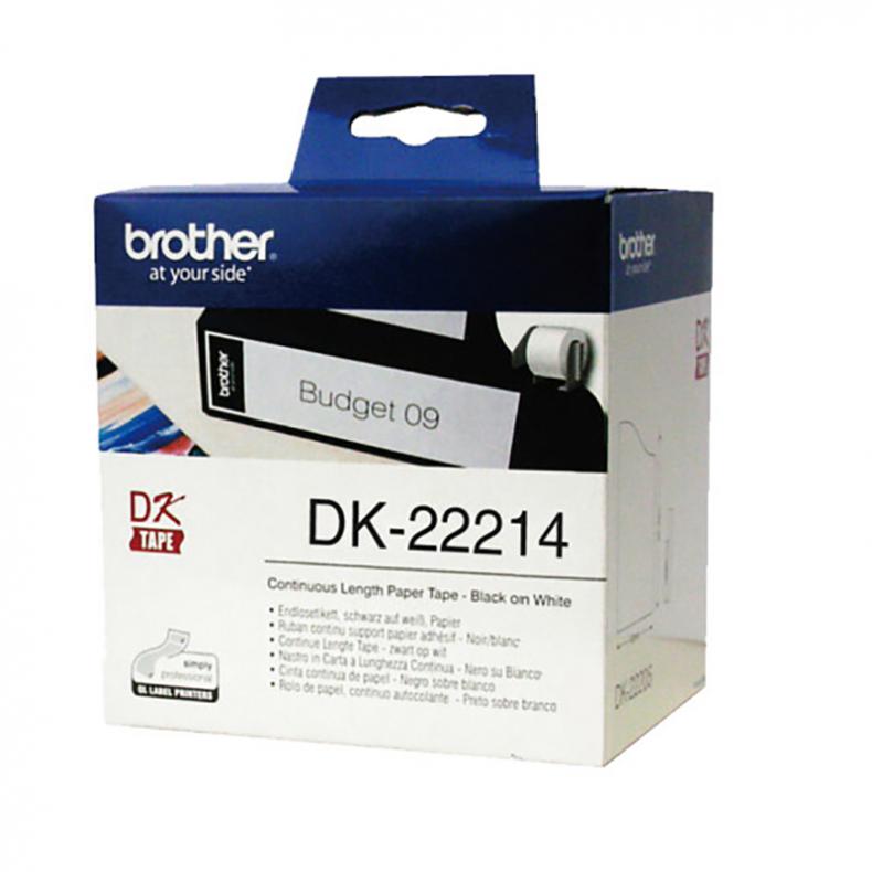 兄弟（brother） DK-22214 标签打印机色带 12mm （单位：根）  白底黑字