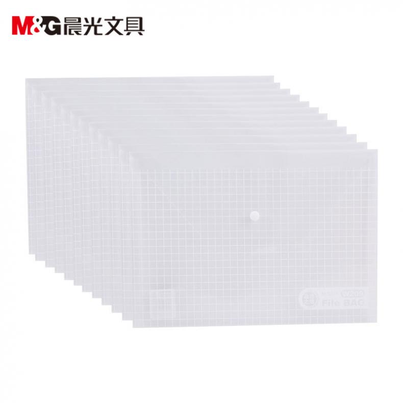 晨光方格钮扣袋ADM94516透明白