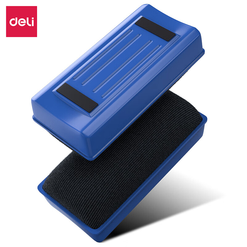 得力（deli） 7837 磁性白板擦 112*55*40mm （单位：块）  蓝色白色随机发货