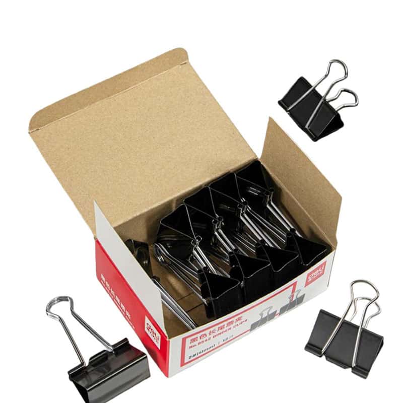 得力（deli） 9542 长尾票夹 41mm 12只/盒（单位：盒） 黑色