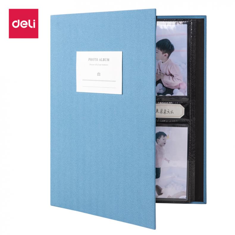 得力(deli） PP插袋5寸相册 65350 蓝色
