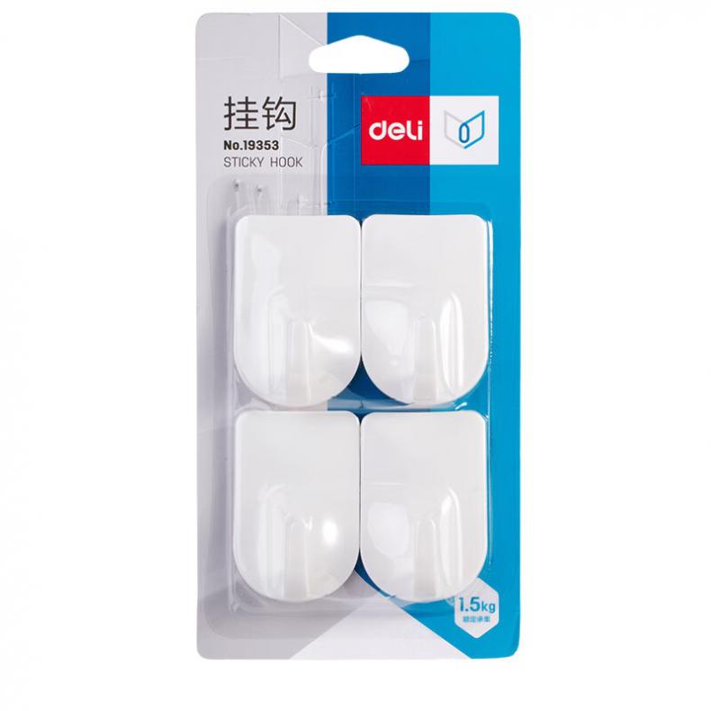 得力(deli) 挂钩 19353 1.5kg 4只/卡 白色