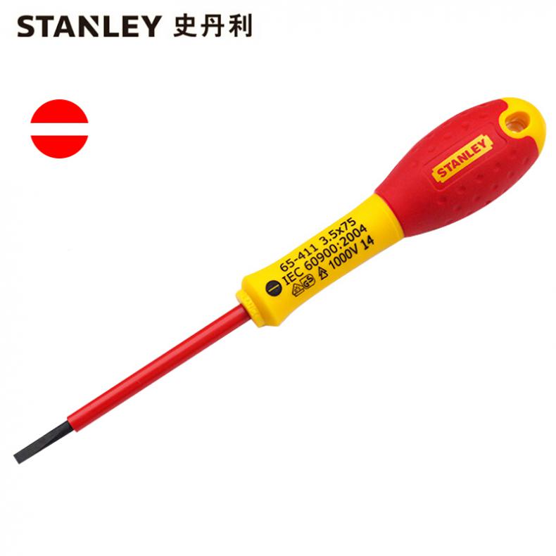 史丹利(Stanley) 65-411-14 双色柄一字绝缘螺丝批3.5x70mm