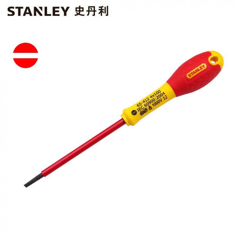 史丹利(Stanley) 65-412-14 双色柄一字绝缘螺丝批4x100mm