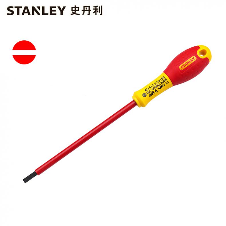 史丹利(Stanley) 65-413-14 双色柄一字绝缘螺丝批5.5x150mm