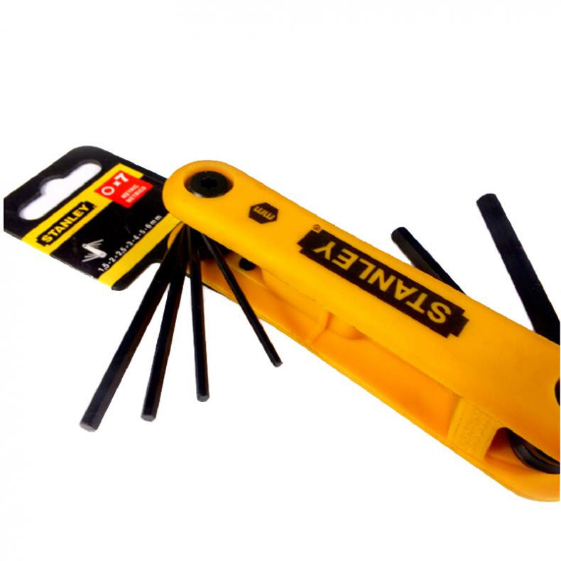 史丹利(Stanley) 69-261-23C 7件套公制折叠式内六角扳手1.5-6mm