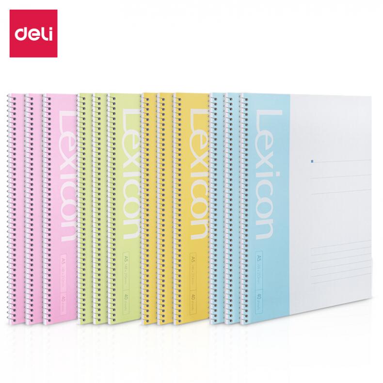 得力（deli） 7684 A5 80张 办公螺旋本（单位：本） 混色