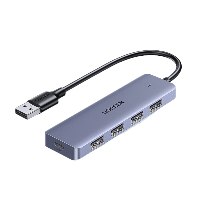 绿联(UGREEN) 4口USB3.0分线器 CM219 50985  15CM 深空灰