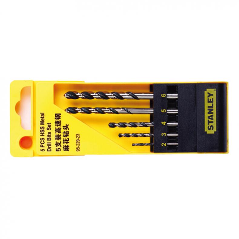史丹利(Stanley) 95-229-23 5支装高速钢麻花钻头组套