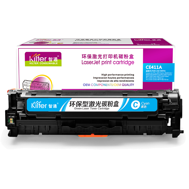 智通（ZT） ZT-CE411A-C 硒鼓 2600页 （单位：个） 适用机型HP M351a M451dn M451nw M375nw M475dn 兰色
