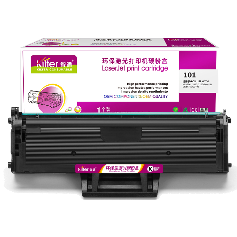 智通（ZT） ZT-101 硒鼓 1500页 （单位：个） 适用机型Samsung ML-2161 2162G ML-2166W SCX-3401 3406W SCX-3401FH 3406HW 黑色