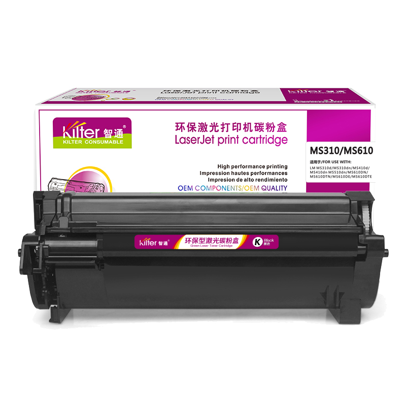 智通（ZT） ZT-MS310D/MS610DN-F 粉盒 5000页 （单位：个） 适用机型Lexmark MS310d MS310dn MS410d MS510dn MS610dn MS312dn MS415dn 黑色