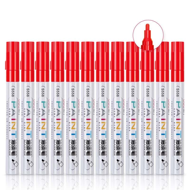 得力（deli） S558 油漆笔 12支/盒 （单位：支） 红色