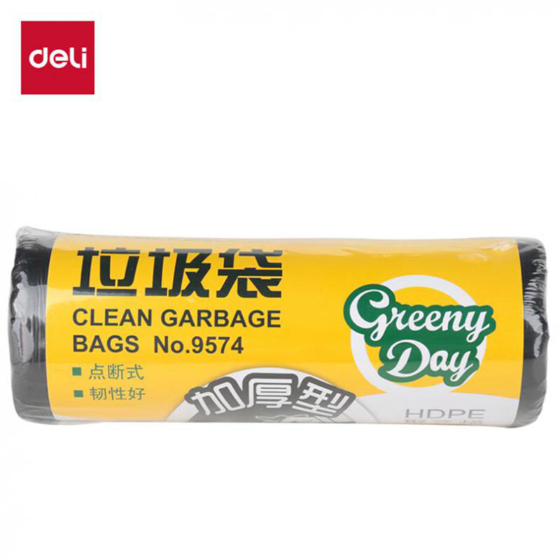 得力（deli） 9574 垃圾袋 50*60cm 30只/卷 （单位：卷）  黑色