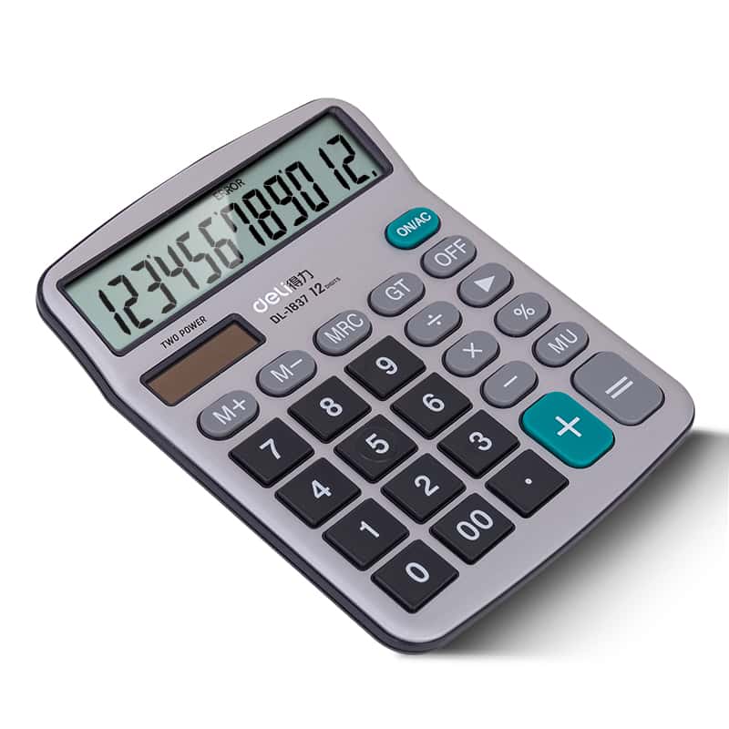 得力（deli） 1837 桌面计算器 12位 （单位：台） 银色