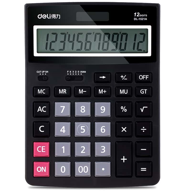 得力（deli） 1521A 桌面计算器 12位 （单位：台） 黑