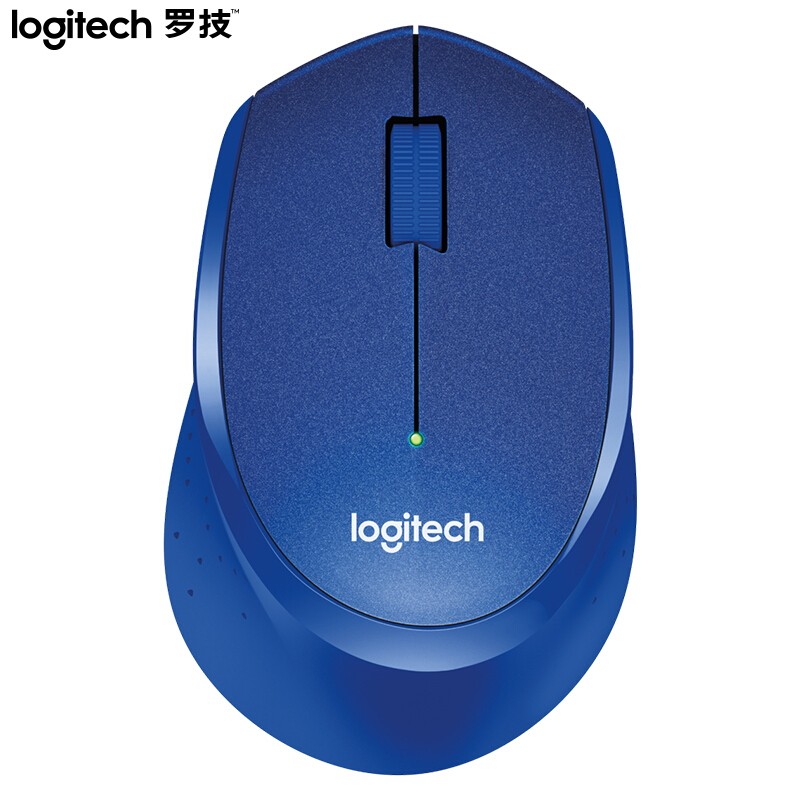 罗技(Logitech) 无线静音鼠标 M330 蓝色
