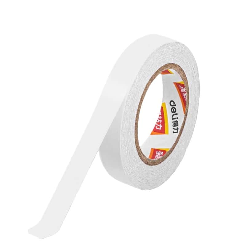 得力（deli） 30435 小卷芯棉纸双面胶带 12mm*10y*80um （单位：卷） 白色