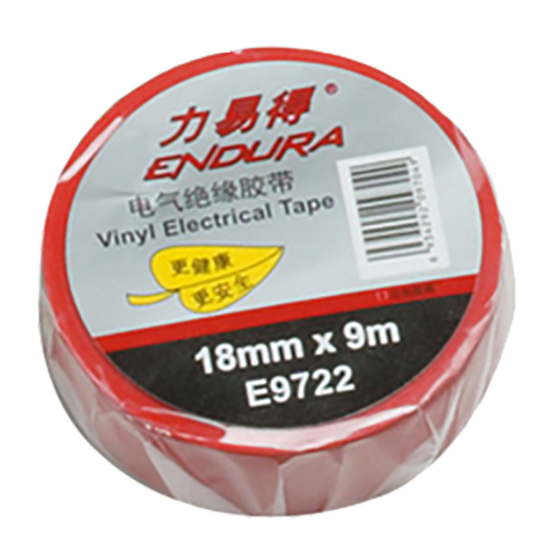 力易得（ENDURA） E9722 电工胶带 18mm*9m（单位：卷） 红色