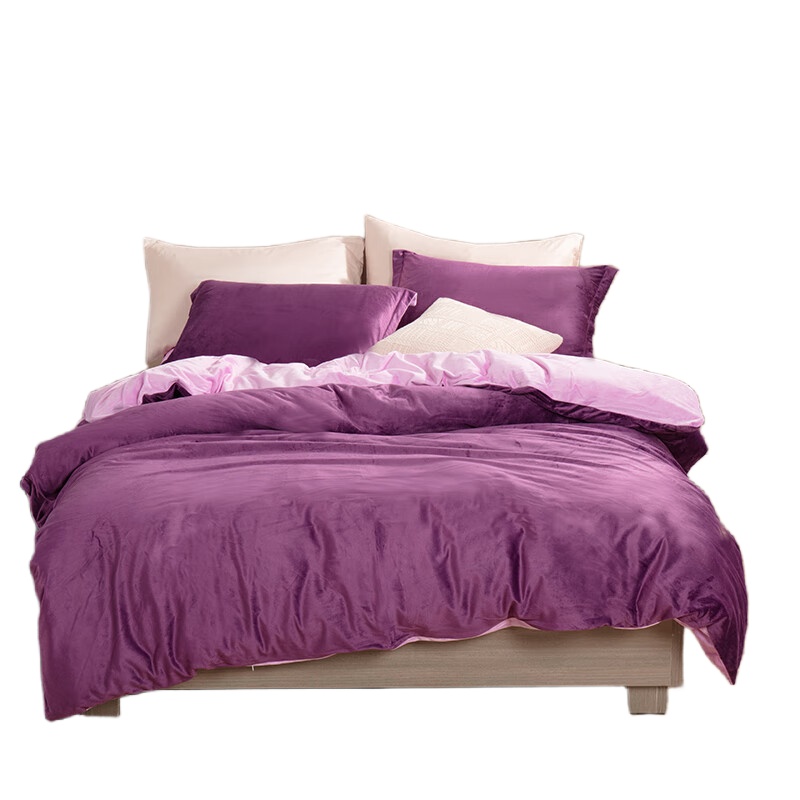 金丝莉（KINTHERI） 200*230cm 韵之味 牛奶绒四件套  （单位：套）  紫色