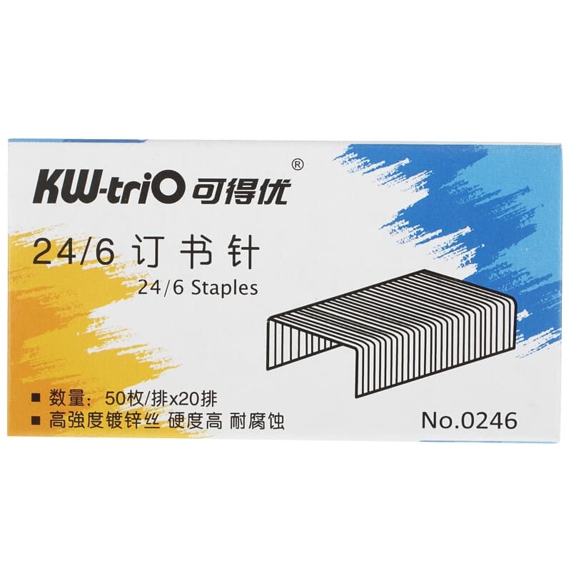 可得优 0246 订书针 24/6 可订2-30页 （单位：盒）