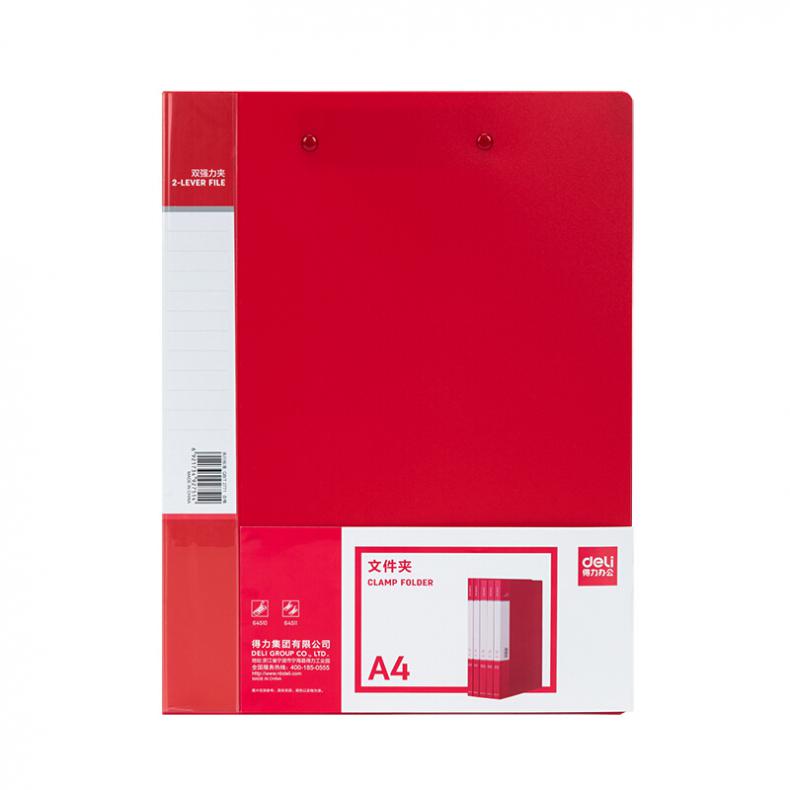得力（deli） 64511 中国红双强力夹 0.9mm A4 （单位：个）  红色