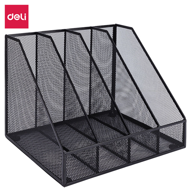得力（deli） 78986 四联金属桌面文件框 310*258*255mm （单位：个）  黑色