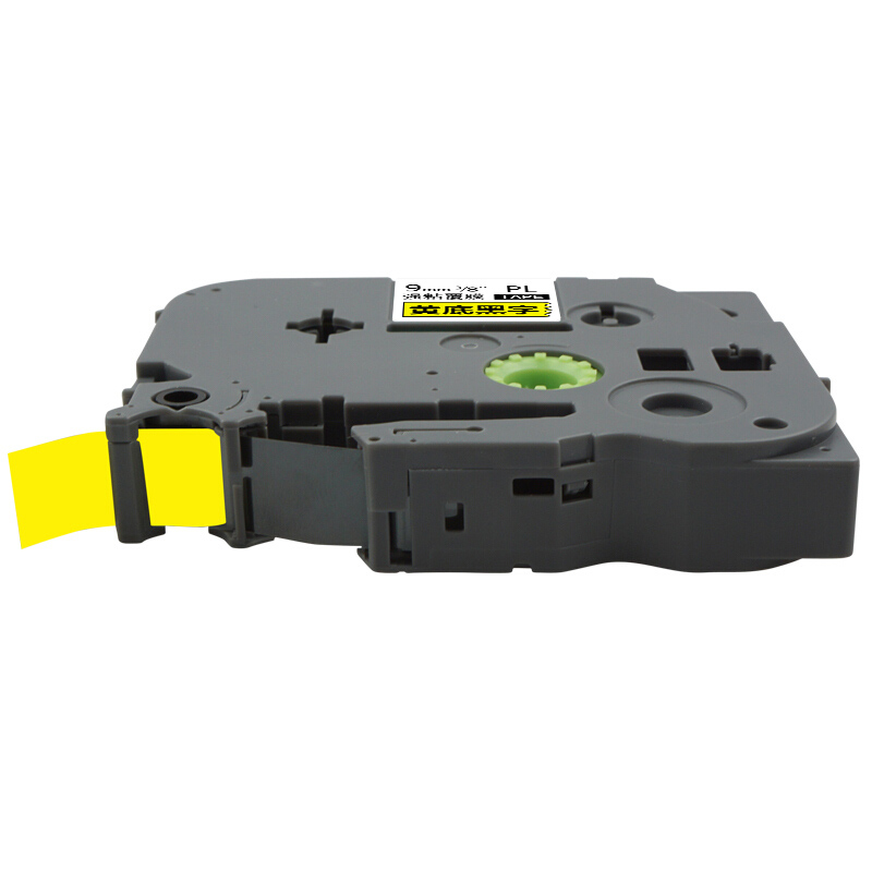 艾洁 AJ-PL-621 标签机色带 黑色 适用兄弟标签机 色带9mm黄底黑字 TZe-621