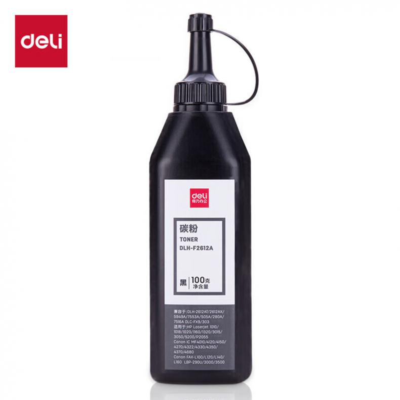 得力（deli） DLH-F2612A 碳粉 100g/瓶 （单位：瓶） 适用惠普1010 1012 1015 黑色