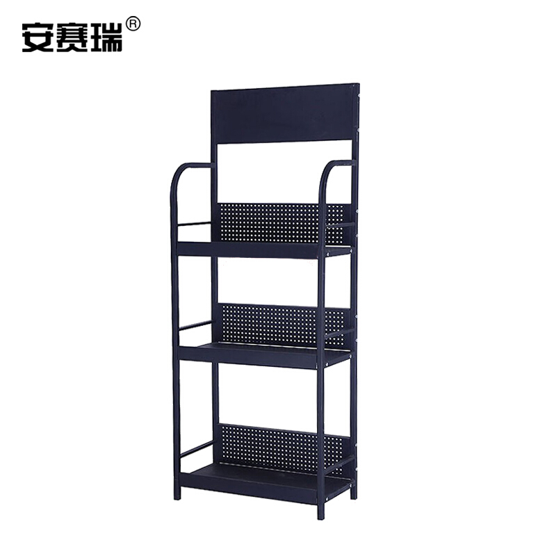 安赛瑞 铁质轻型小货架 60×30×150cm 三层货架 28383 黑色