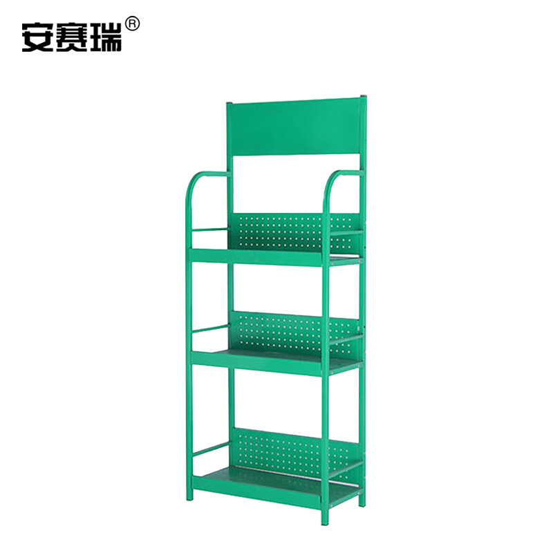 安赛瑞 铁质轻型小货架 60×30×150cm 三层货架 28385 绿色