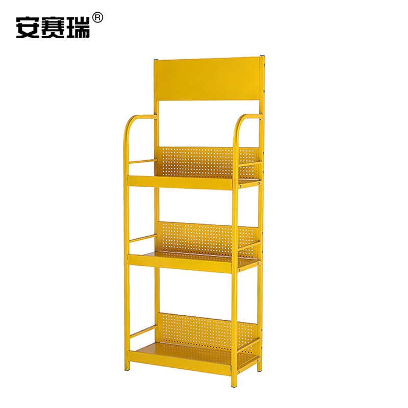 安赛瑞 铁质轻型小货架 60×30×150cm 三层货架 28386 黄色