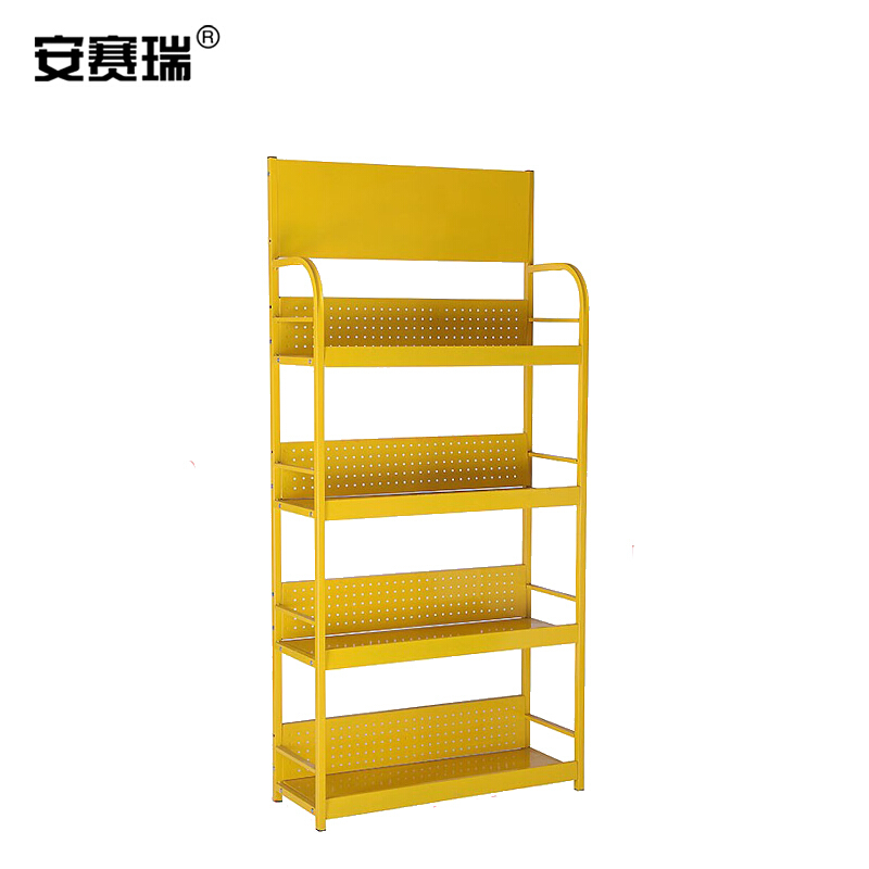 安赛瑞 铁质轻型小货架  80×30×170cm 四层货架 28390 黄色