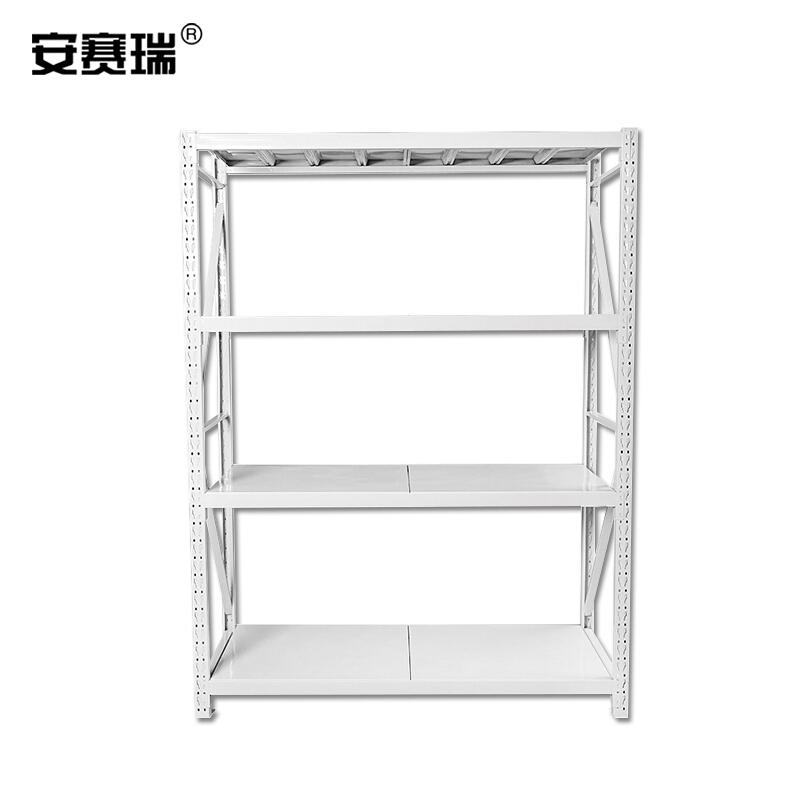 安赛瑞 Q235冷轧钢重型仓储货架 200×60×200cm 四层副架 载重500kg/层 28439 白色