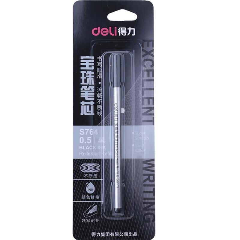 得力（deli） S764 中性替芯 0.5mm （单位：支） 黑色
