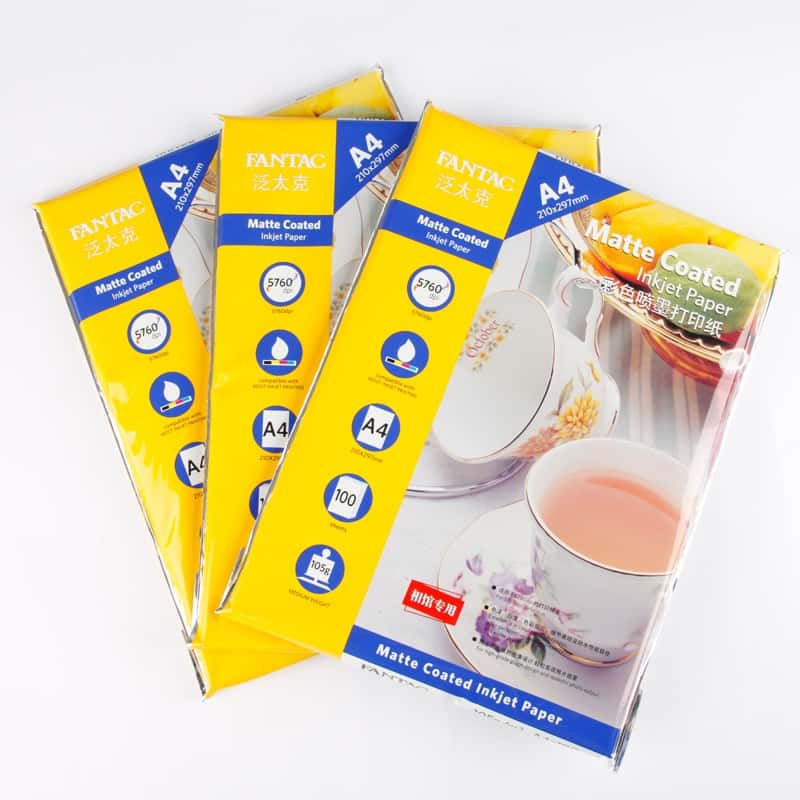 泛太克（Fantac） A4 105g 彩色喷墨打印纸 100张/包 （单位：包）