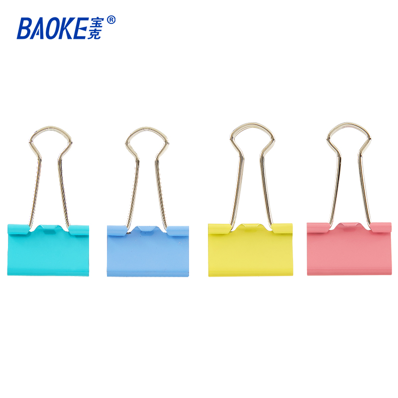 宝克（BAOKE） BC1364 长尾票夹（25mm）（单位：筒） 彩色