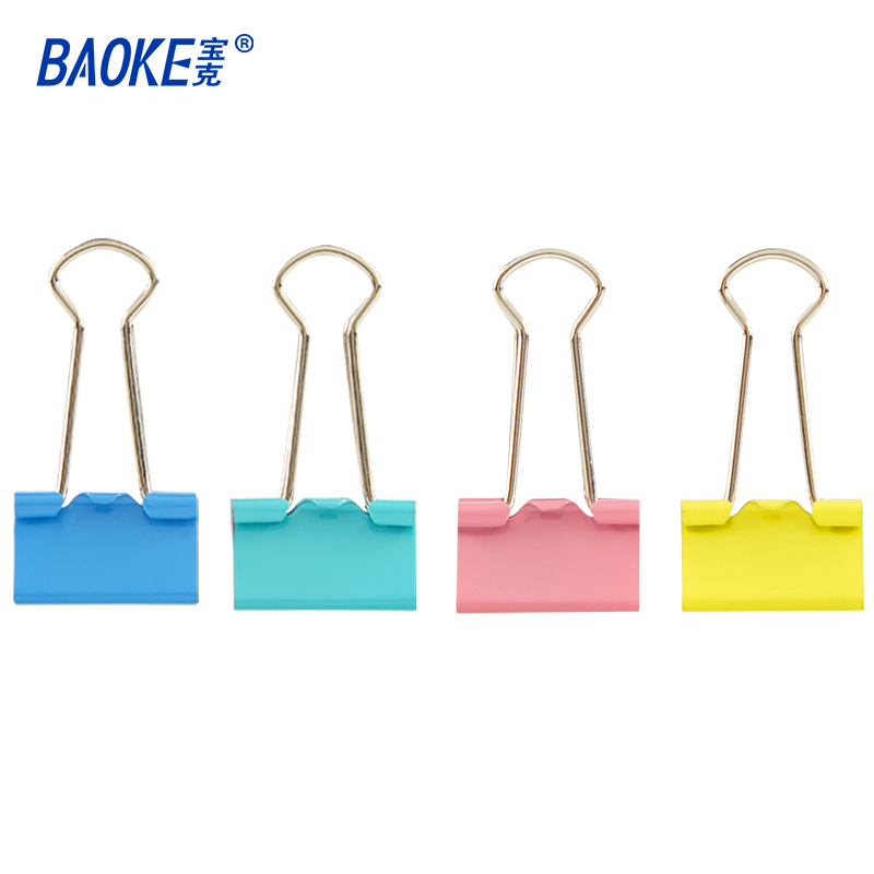 宝克（BAOKE） BC1365 长尾票夹 19mm 40只/筒 （单位：筒）  彩色