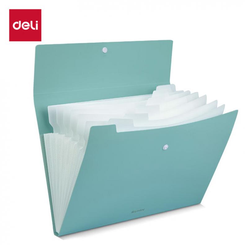 得力（deli） 72456 8格风琴包 A4 （单位：个）  绿色