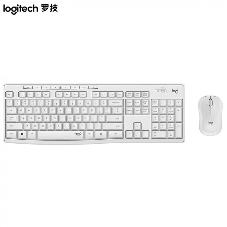 罗技（Logitech） MK295 无线静音键鼠套装 带无线2.4G接收器 （单位：套）  白色