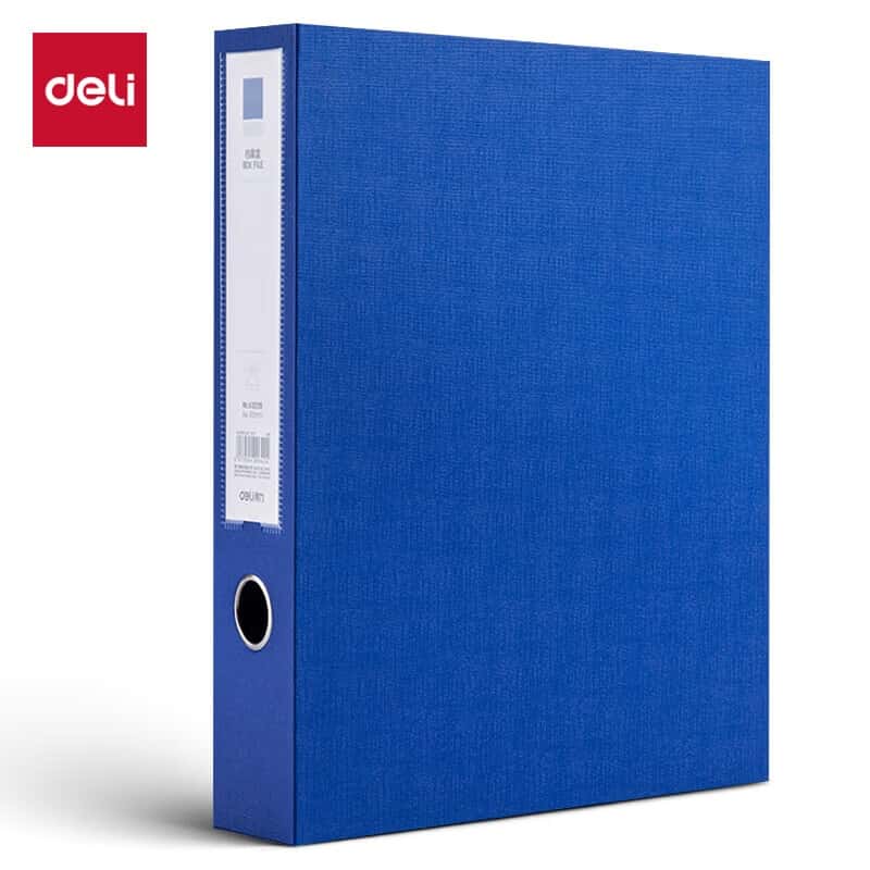 得力（deli） 63209 PVC磁扣式文件盒 加厚档案盒财务票据试卷收纳 55mm A4 （单位：个） 蓝色