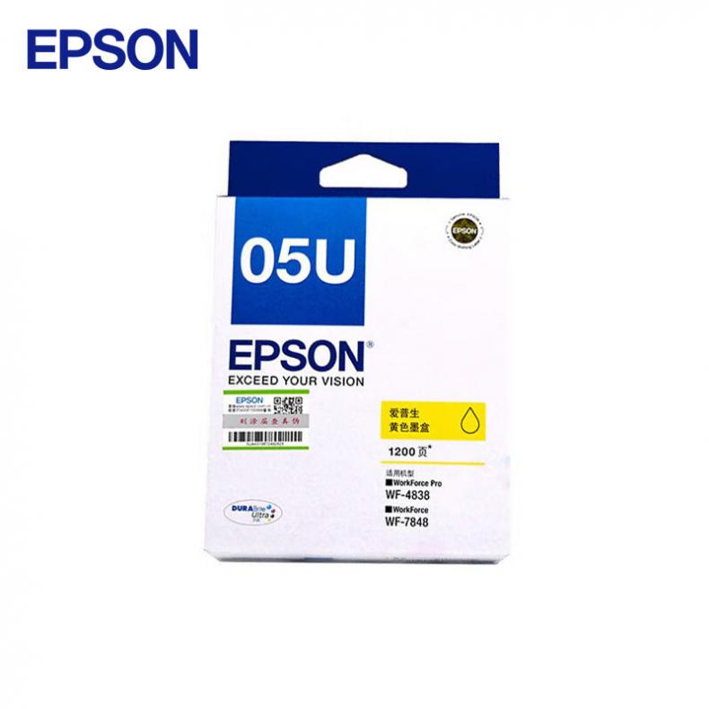 爱普生（EPSON） T05U4 墨盒 1200页 （单位：只） 适用WF-4838/WF-7848 黄色