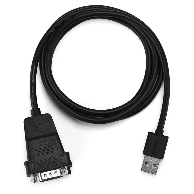 绿联（UGREEN） CR104 串口线USB转DB9(RS232) 30989 1米 （单位：根） 公头带螺母 黑色